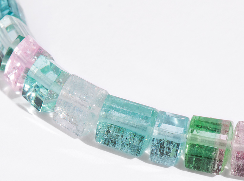 Tourmaline-necklace 128ct., Afghanistan